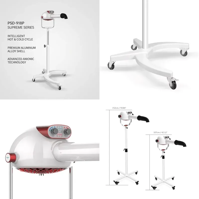 PSD-918P Ion Vertical Pet Dryer | Professional Pet Grooming Hair Dryer with Charging Function, 1800W Hot and Cold Cycle