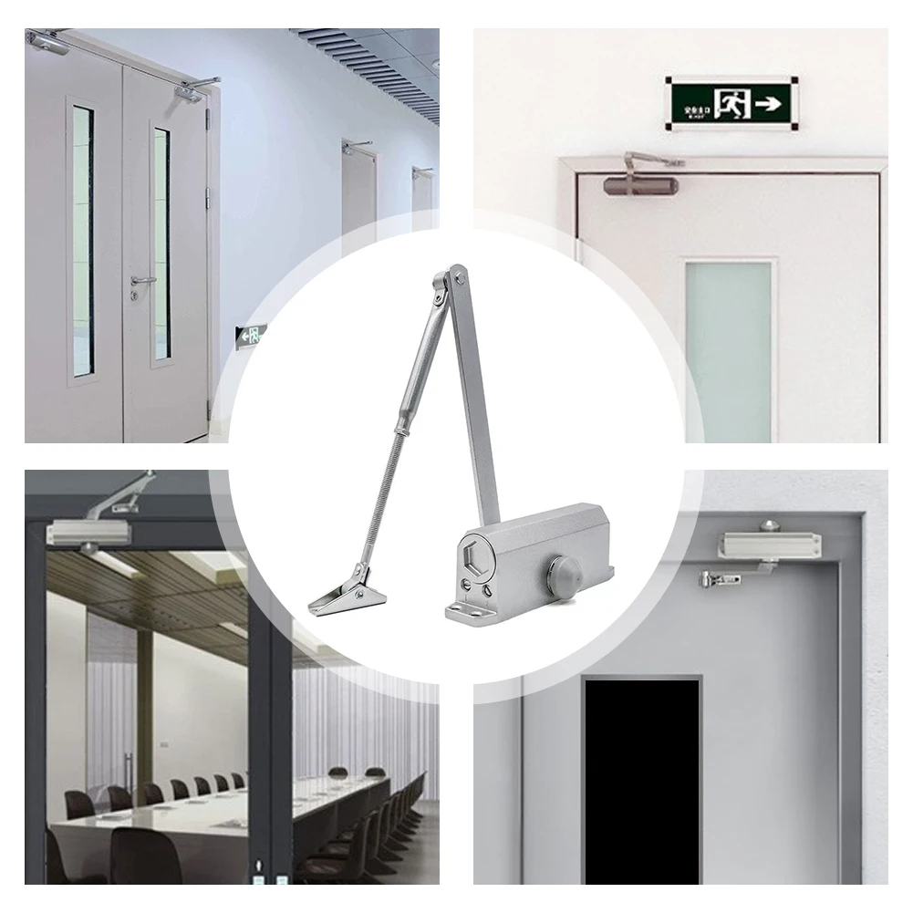 Automatic Gate Closer Metal Spring Buffer Door Closer Versatile Mute Closing Door Tool for Residential Commercial Use