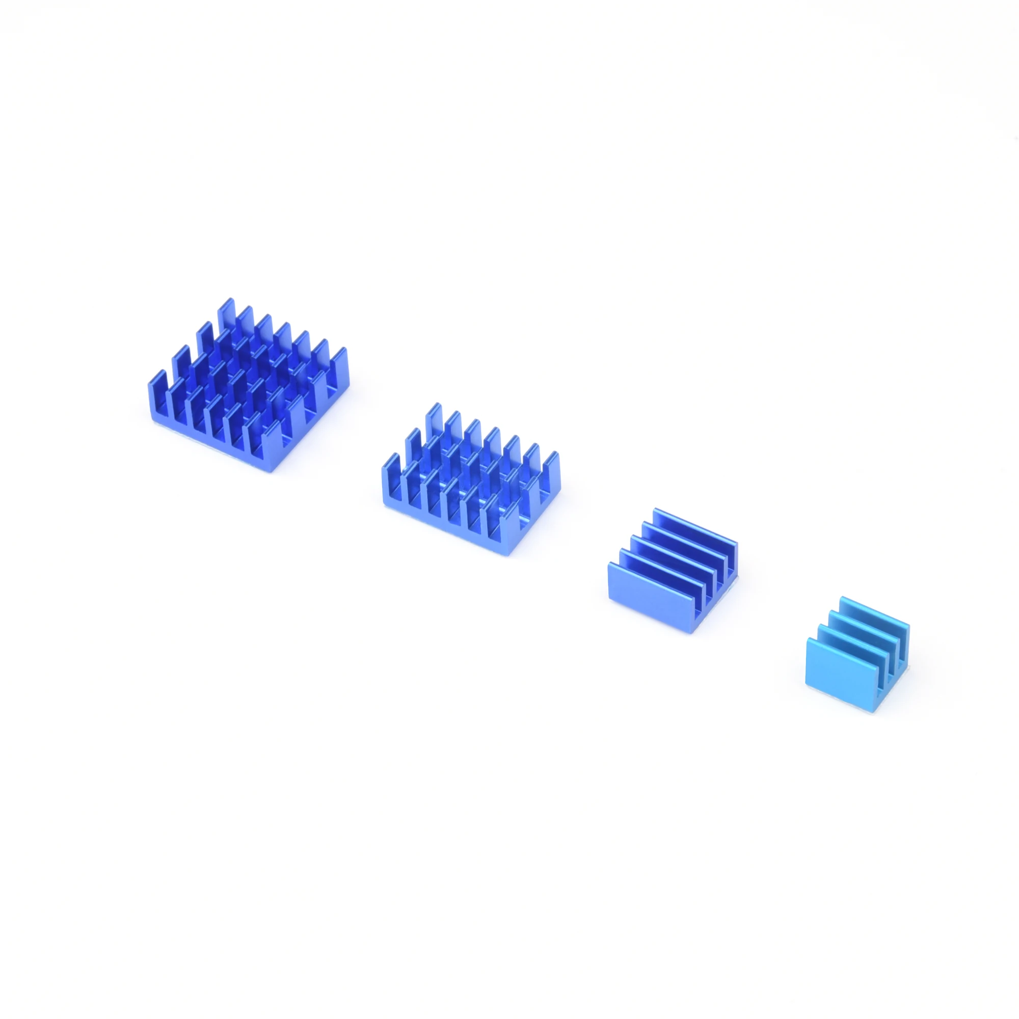 10-200 sets aluminium koellichaam koelset – 4-delige radiatorkoeler |   Voor Raspberry Pi 4, model B blauw
