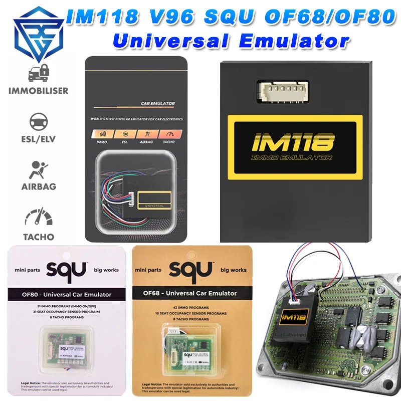 

IM118 V96 SQU OF68 OF80 IMMO Off Emulator Emulador ( K-LINE/ CANBUS CAR ) PK OF96 Seat Occupancy Sensor Car OBD2 Diagnostic Tool