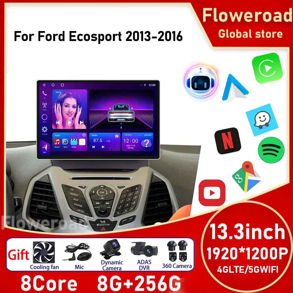 

2Din Android For Ford EcoSport 2013 - 2017 4G 5G WIFI Car Stereo Radio Multimedia Video Player Navigation GPS Head Unit Carplay