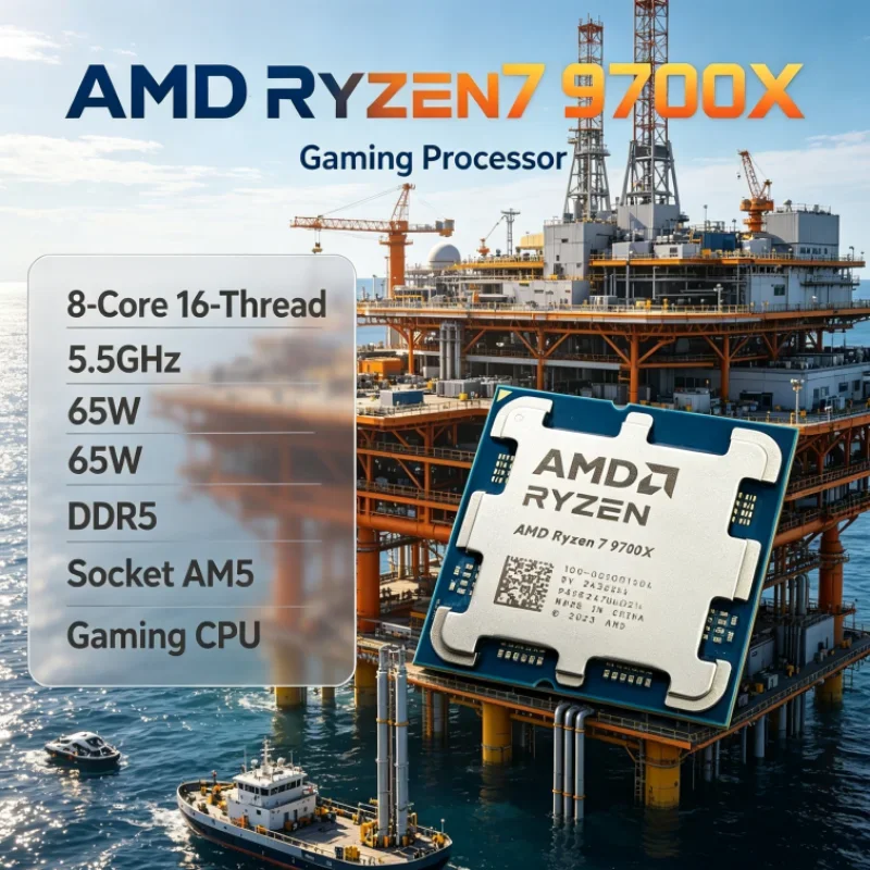 AMD Ryzen 7 9700X 8-Core 16-Thread 4NM L3=32M 65W without fan PCIe 5.0 Up to 5.5GHz DDR5 Socket AM5 3.8GHz Gaming CPU