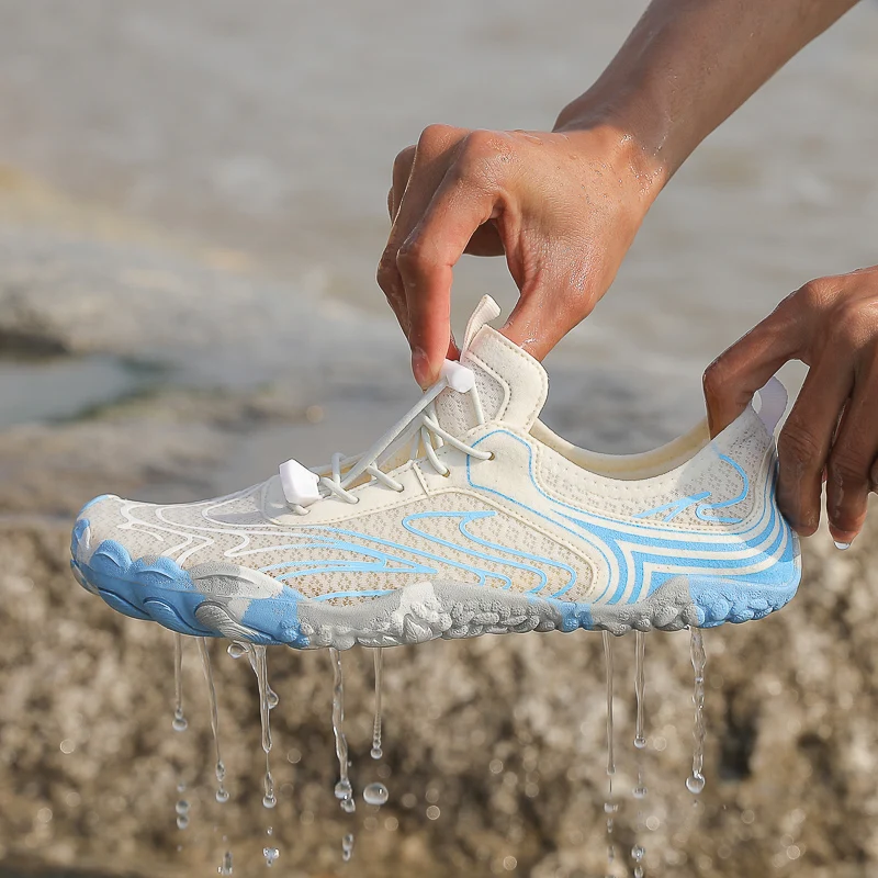 2025 رجل أحذية ماء عدم الانزلاق تنفس الخوض أكوا زوجين التجفيف السريع شاطئ السباحة أحذية رياضية داخلي متعدد الوظائف اليوغا