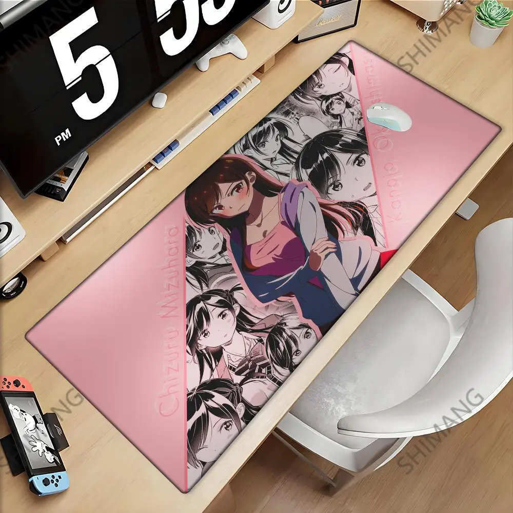 Anime R-Rent A Girlfriend C-Chizuru MizuharaS Mouse Pad Large Thick Desk Pad Stitched Edges Gaming Mouse Mat for PC