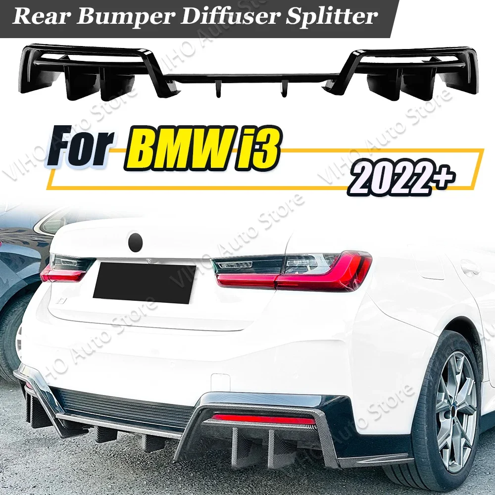 For BMW I3 eDrive 35L 40L 2022 2023 2024 Car Rear Bumper Lip Splitter Diffuser Trim Side Corner Protector Guard Spoiler Body Kit