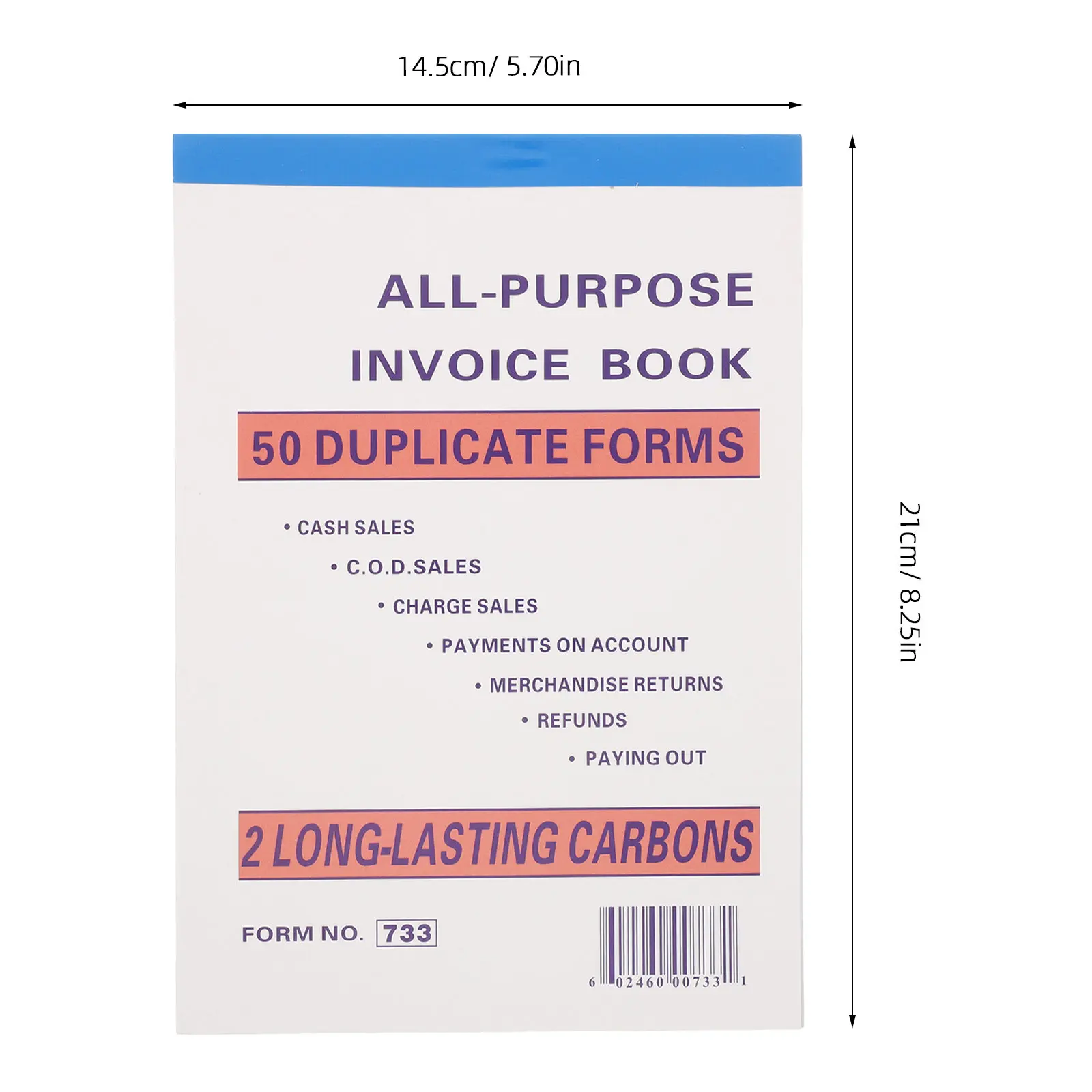 Small Business Sales Order Receipt Book Multicolumn Design for Restaurant Order Tracking Invoice Management