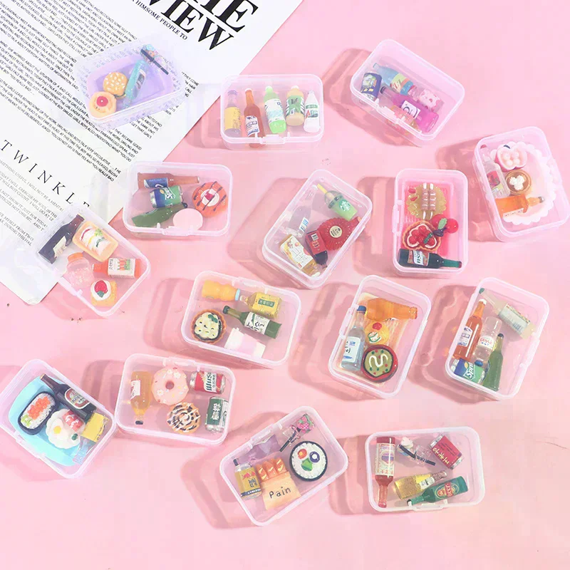 5Pcs1:12 Dollhouse Mini Drink Bottle Food Dessert Plate Pretend Play Kitchen Toy