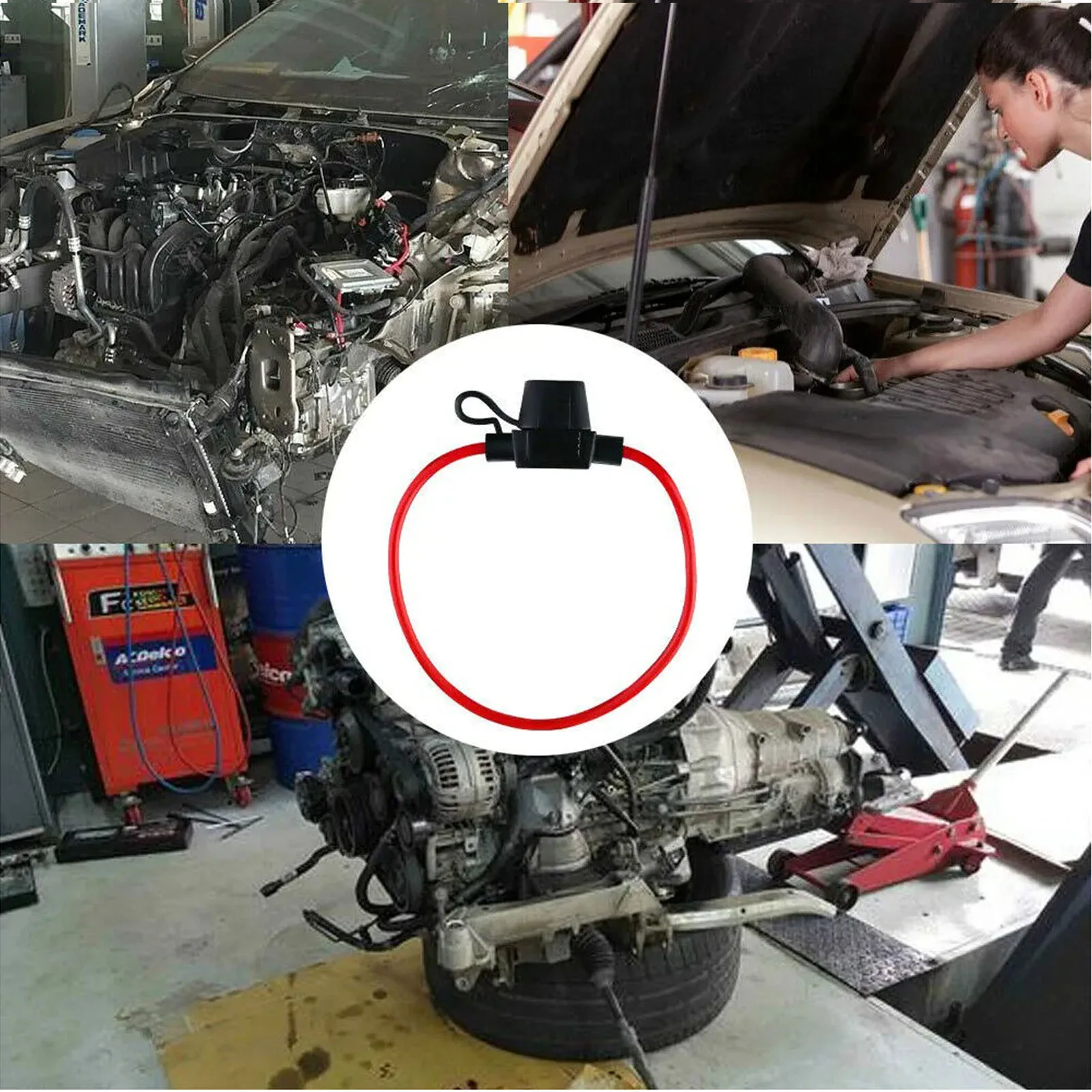 2pcs Car Fuse Holder Waterproof Medium Blade Adapter Splash-proof Box for 12V 30A in Line Cutoff Switch Socket Damp Proof