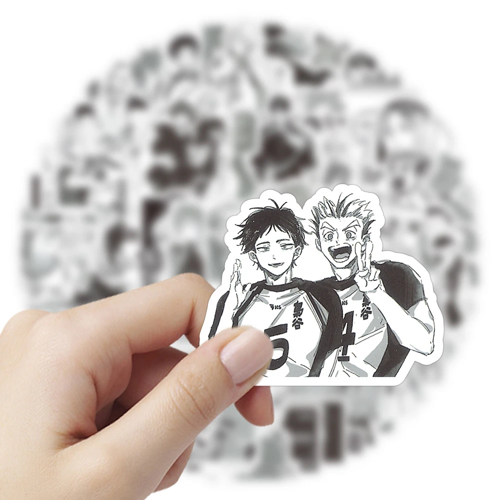 10/30/60pcs Cool Anime Haikyuu!! Stickers Black White Manga Graffiti Decals DIY Luggage Notebook Phone Waterproof Sticker Decor