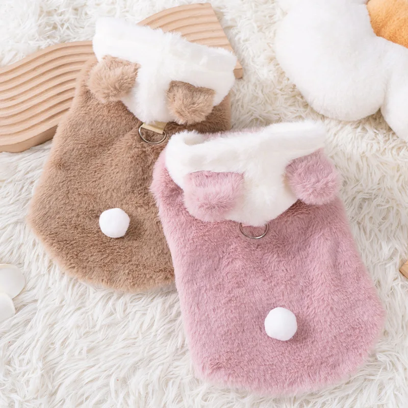 

Fashion Dog Clothes Winter Plush Hooded Clothing Coat Jacket For Small Dogs Chihuahua Dachshund Little Dog Vest Jacket Outfit XL