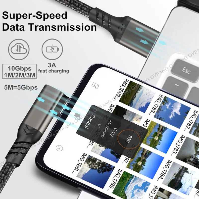 Kabel USB 3.2 łokcia 10 gb/s 3m 5m dla Oculus Quest2 VR kabel łączący rodzaj USB A do USB C kabel z QC3.0 szybkie ładowanie akcesoria