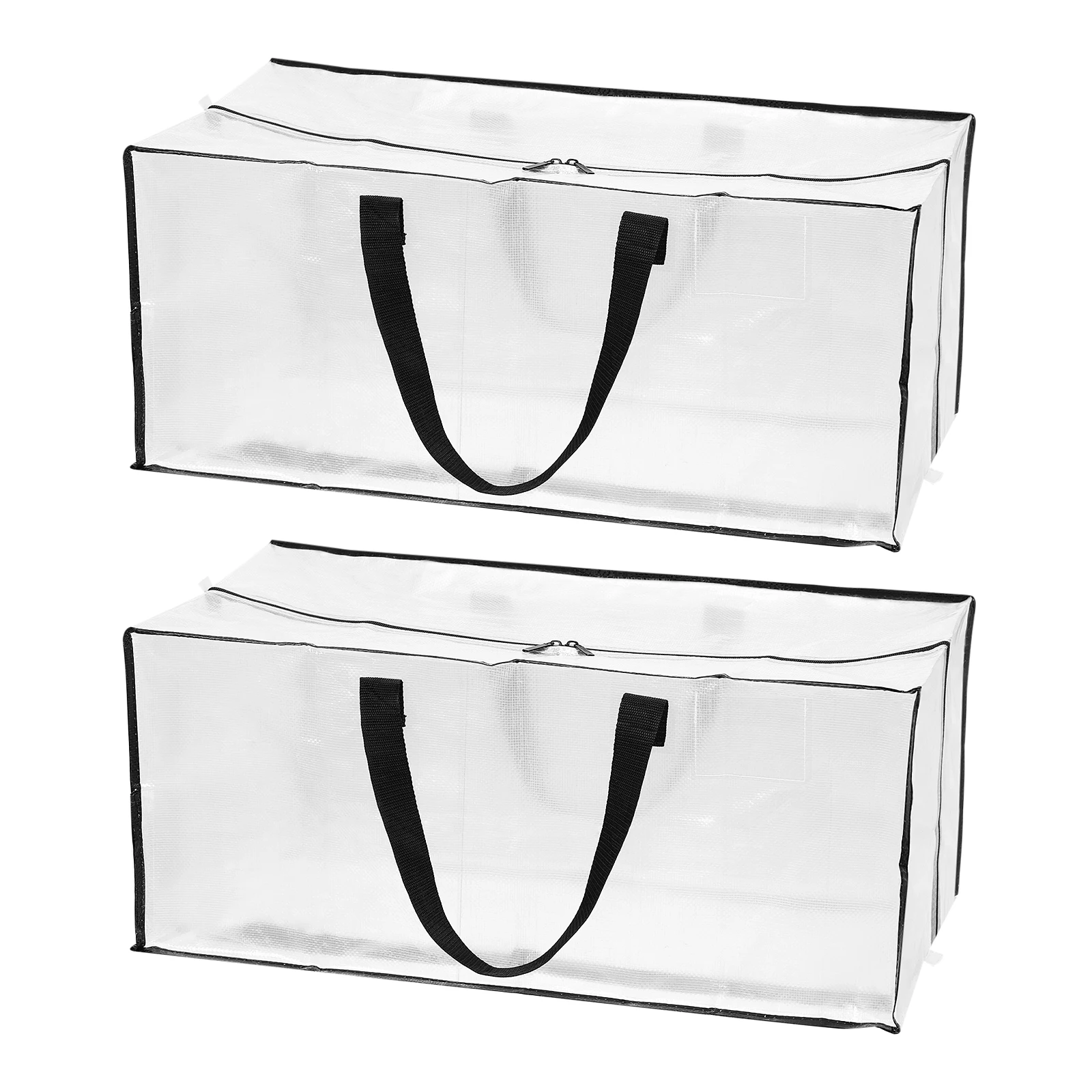 

2/4 упаковки больших сумок для переезда с застежками-молниями и ручками, 29x13x15 дюймов, прозрачные/черные