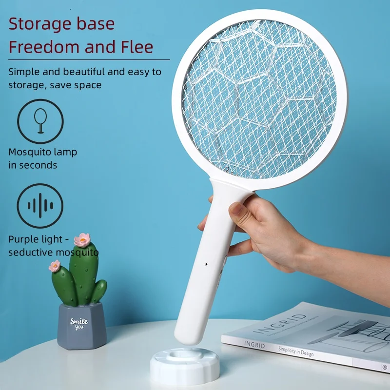 2 IN 1 Electric Mosquito Swatter Mosquito Killer 2500V USB Rechargeable Angle Not Adjustable Electric Bug Zapper Fly Bat Swatter