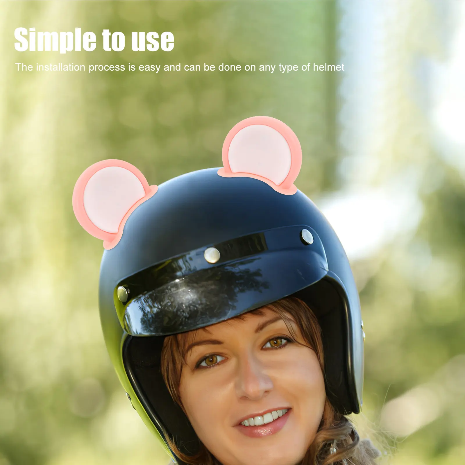 

1Pair Cute Bear Ears Accessories for Motorcycle Scooter Helmets Easy Install Lightweight Decorative Ear Ornaments