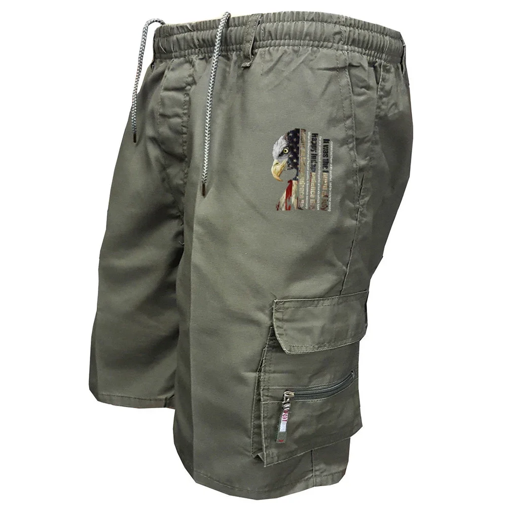 Men's Elastic Waist Cargo Work Shorts Men Outdoor Leggings Leisure Harajuku Street Style Jogging Shorts Loose Work Casual Shorts - Image 6
