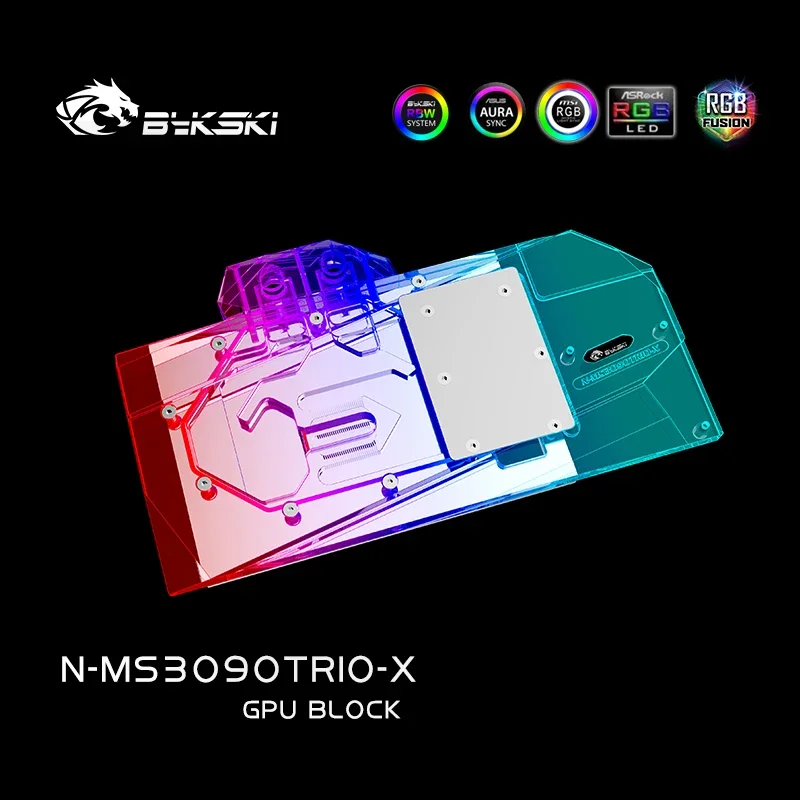 Bykski N-MS3090TRIO-X Gpu Water Blok Gebruik Voor Msi Rtx 3080 3080ti 3090 Trio Gaming X Oc/Suprim X Gpu Kaart/Koperen Videokaart