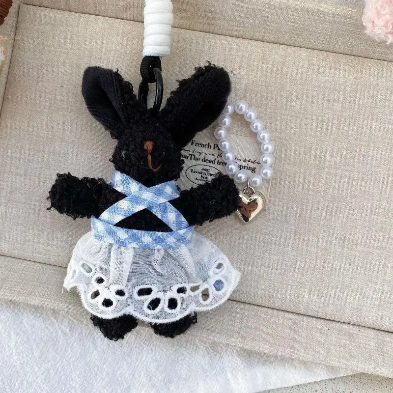 لينة طويلة الأذن أرنب ألعاب من نسيج مخملي قلادة لطيف الكرتون محشوة دمية على شكل حيوان حقيبة سلسلة مفاتيح حقيبة ظهر ساحرة ديكور معلق الهدايا