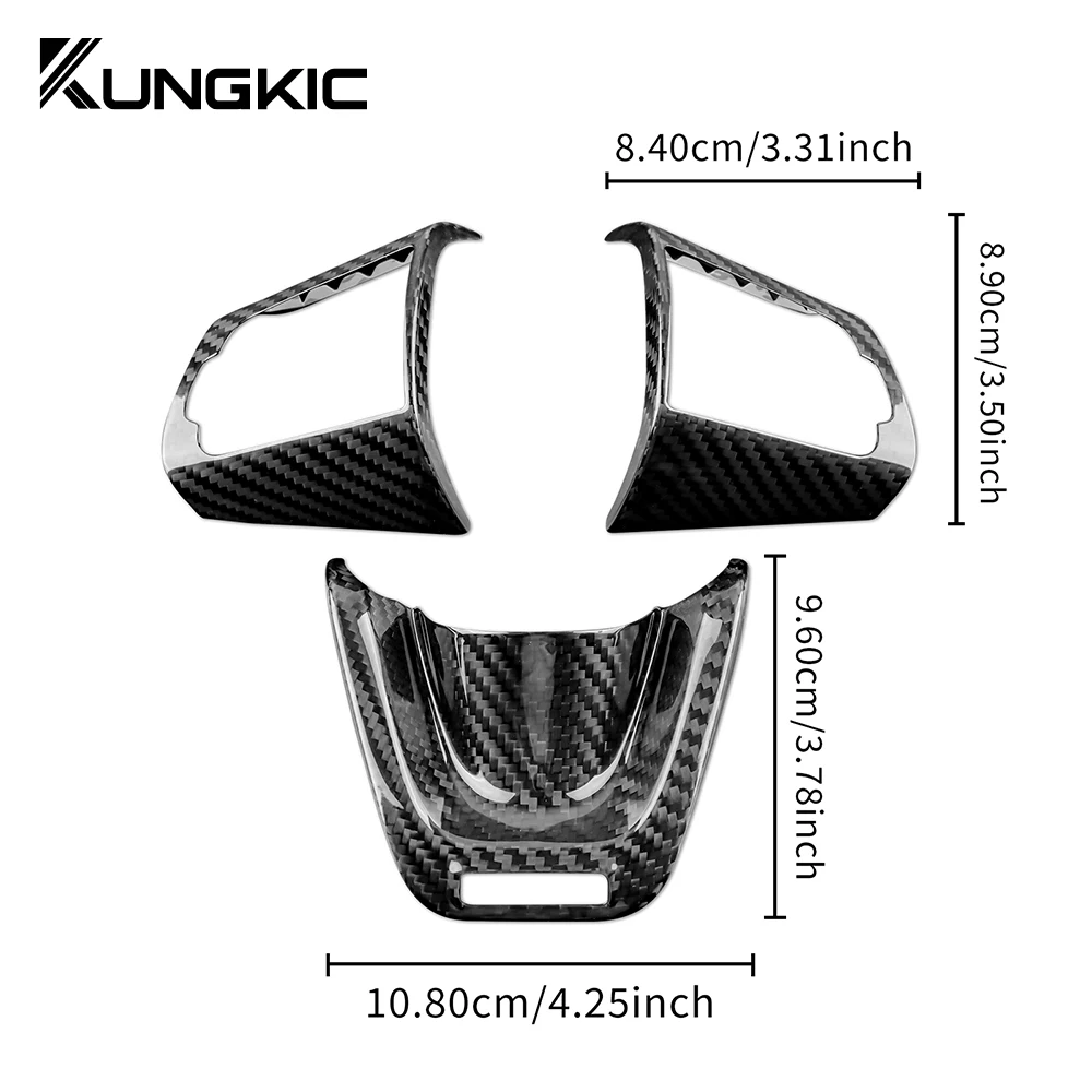 Real Hard Carbon Fiber Cover For Kia Stinger 2018 2019 2020 2021 2022 2023 Car Steering Wheel Panel Interior Trim Accessories