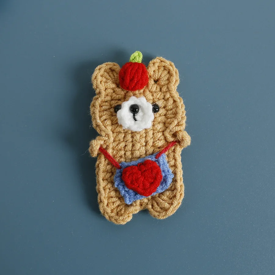 Cute Small Bear Crochet Hairpin For Women Creative Handmaking Knitting Bear Hair Clips Accessories Small Gifts For Girls 2024