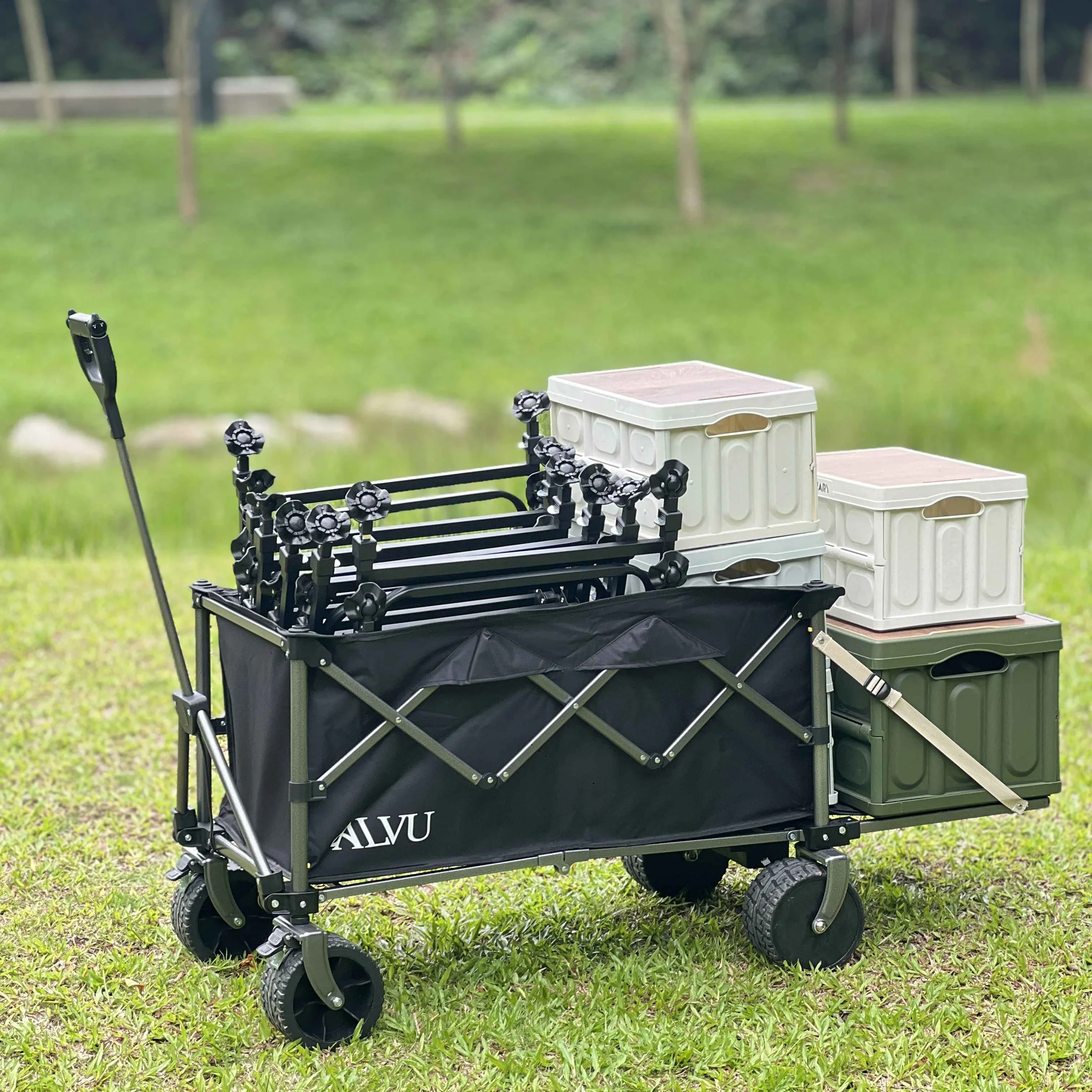 Collapsible Electric Beach Trolley Cart Camping Folding Wagon Heavy Duty