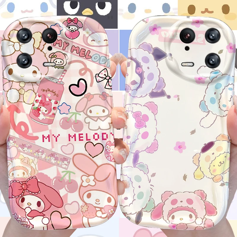 Cute Sanrio HelloKitty Wave Case for Xiaomi Mi 13 12 11i 5G Pro Lite POCO X5 5G X4 X3 GT NFC X2 F5 F4 F3 M4 M3 M2 Silicone Cover