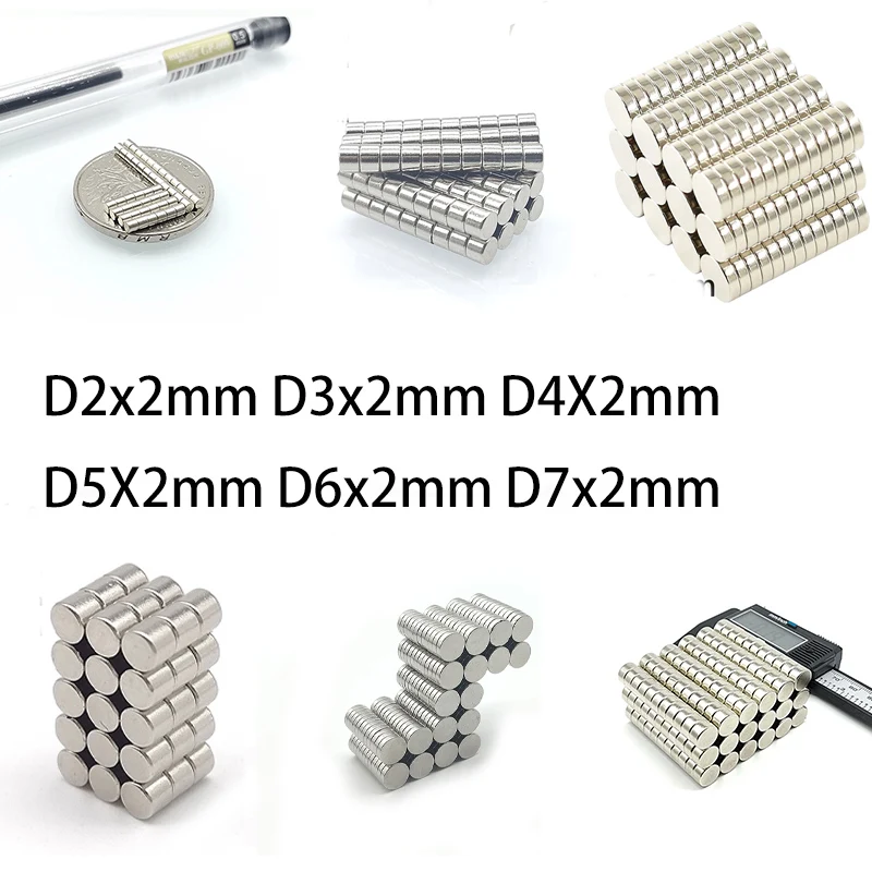 Kit surtido de imanes de varios tamaños, 20/50/100 Uds., 2/4/5x2mm, varios imanes redondos para todas las necesidades y manualidades de bricolaje