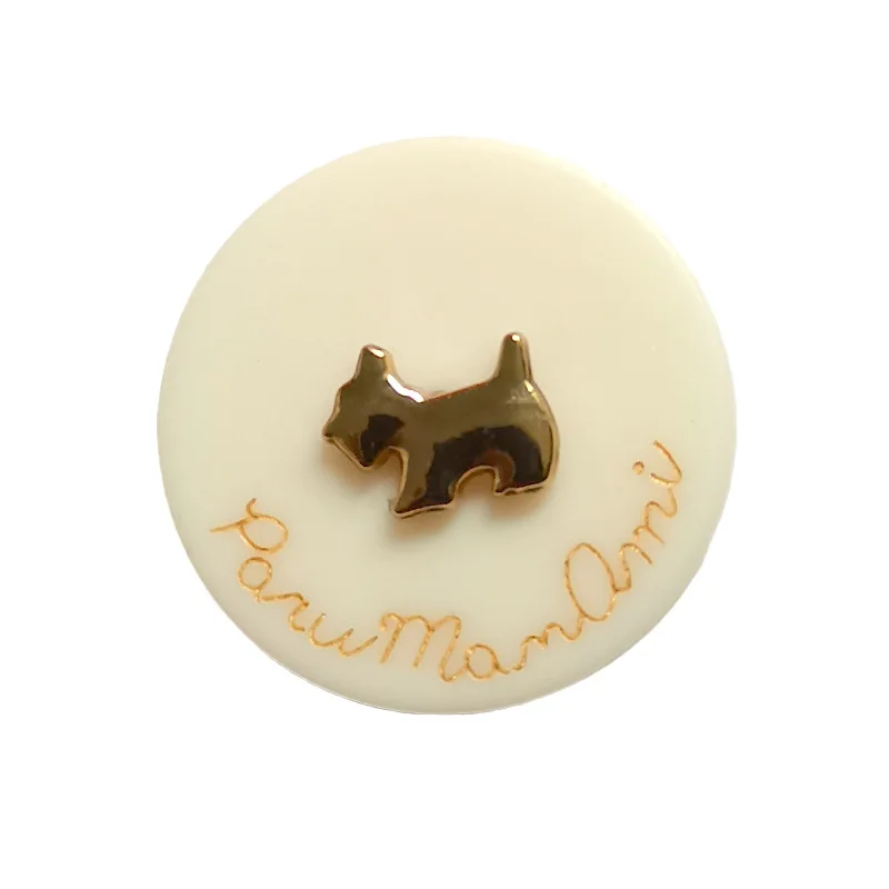 10pcs Cartoon Puppy Buttons 15/20/25mm Round Resin+metal Shank Buttons Clothing Sewing Accessories