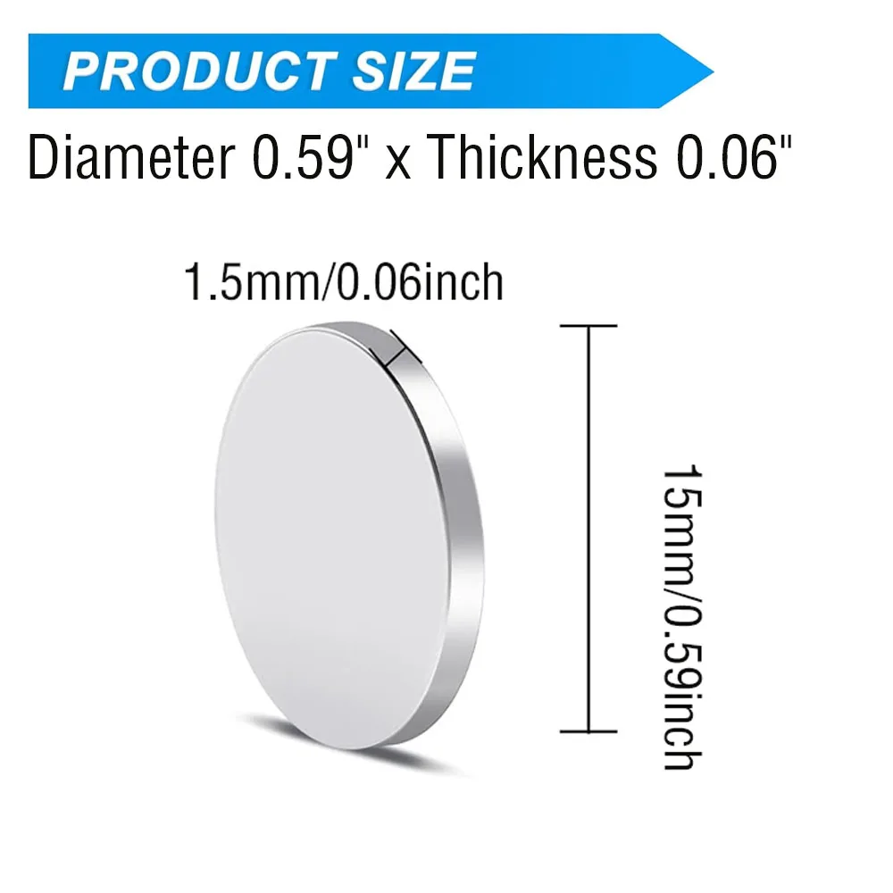 Small Magnet, D15x1.5mm Magnet, Suitable for Kitchen Cabinets and Tool Rooms, Silver Color, Tiny Round Disc Magnet