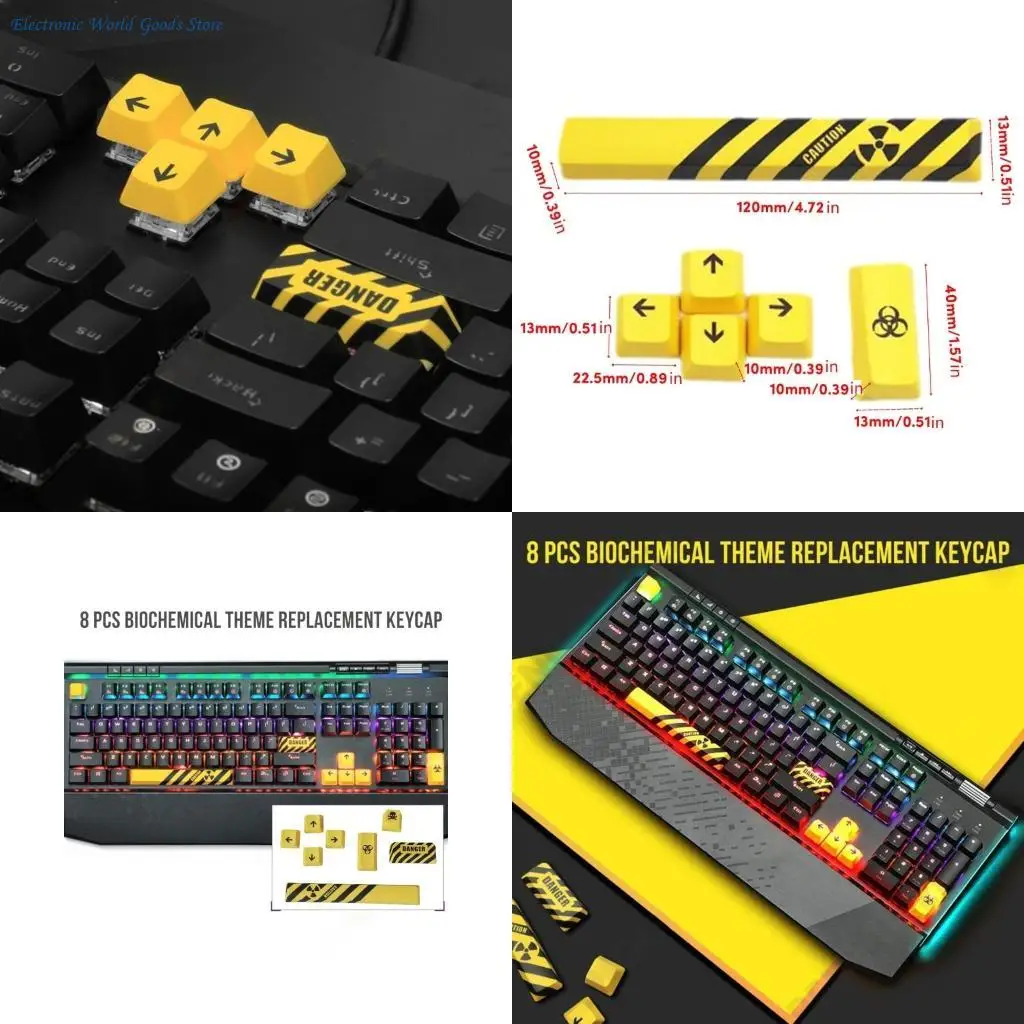 

Колпачки для клавиш A3PD PBT OEM, высота, пространство для ввода направлений, колпачки для игровых механических клавиатур, 8 шт.