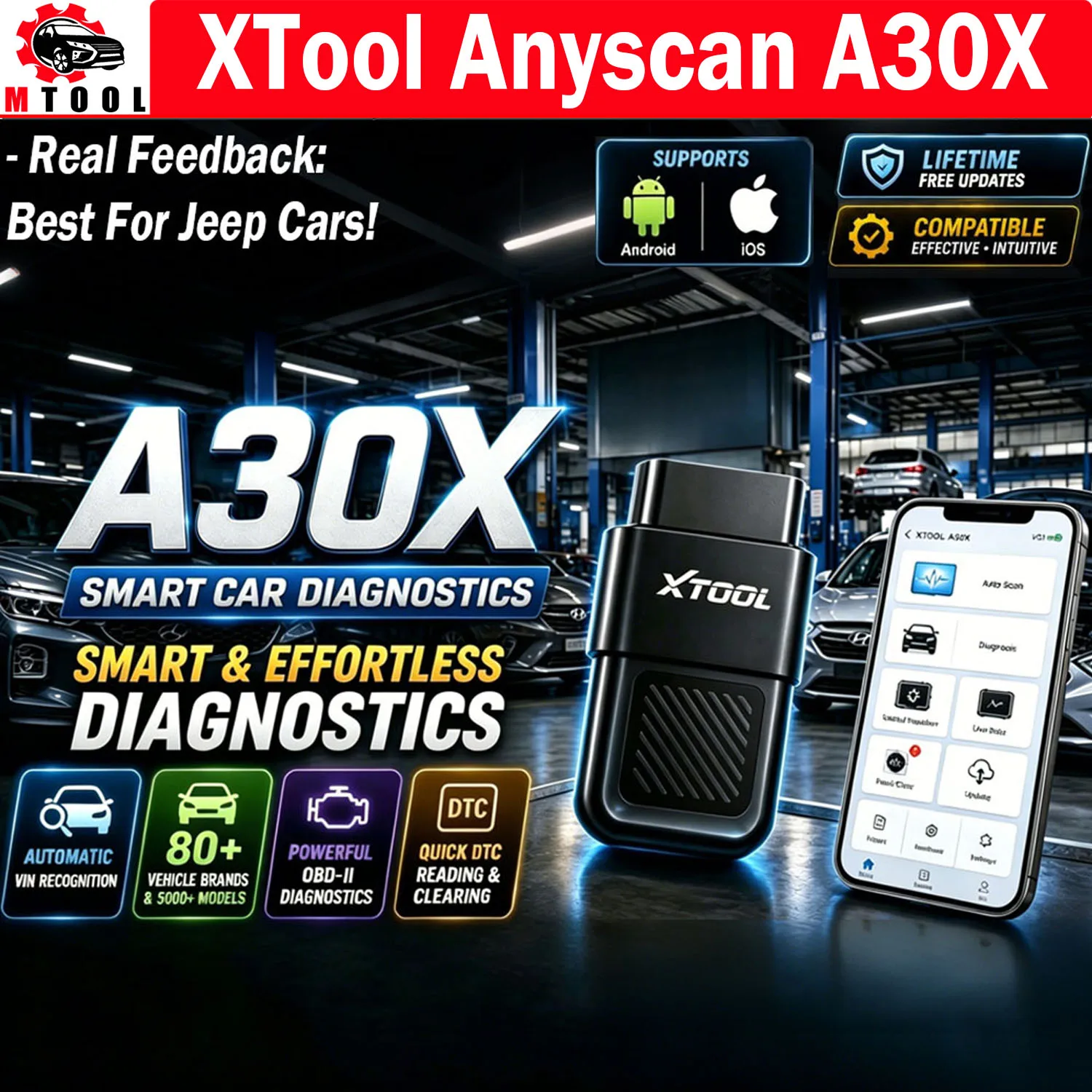 XTool Anyscan A30X OBD2 Scanne - огляд і ціна Obd2 Scanner Mileage Correction