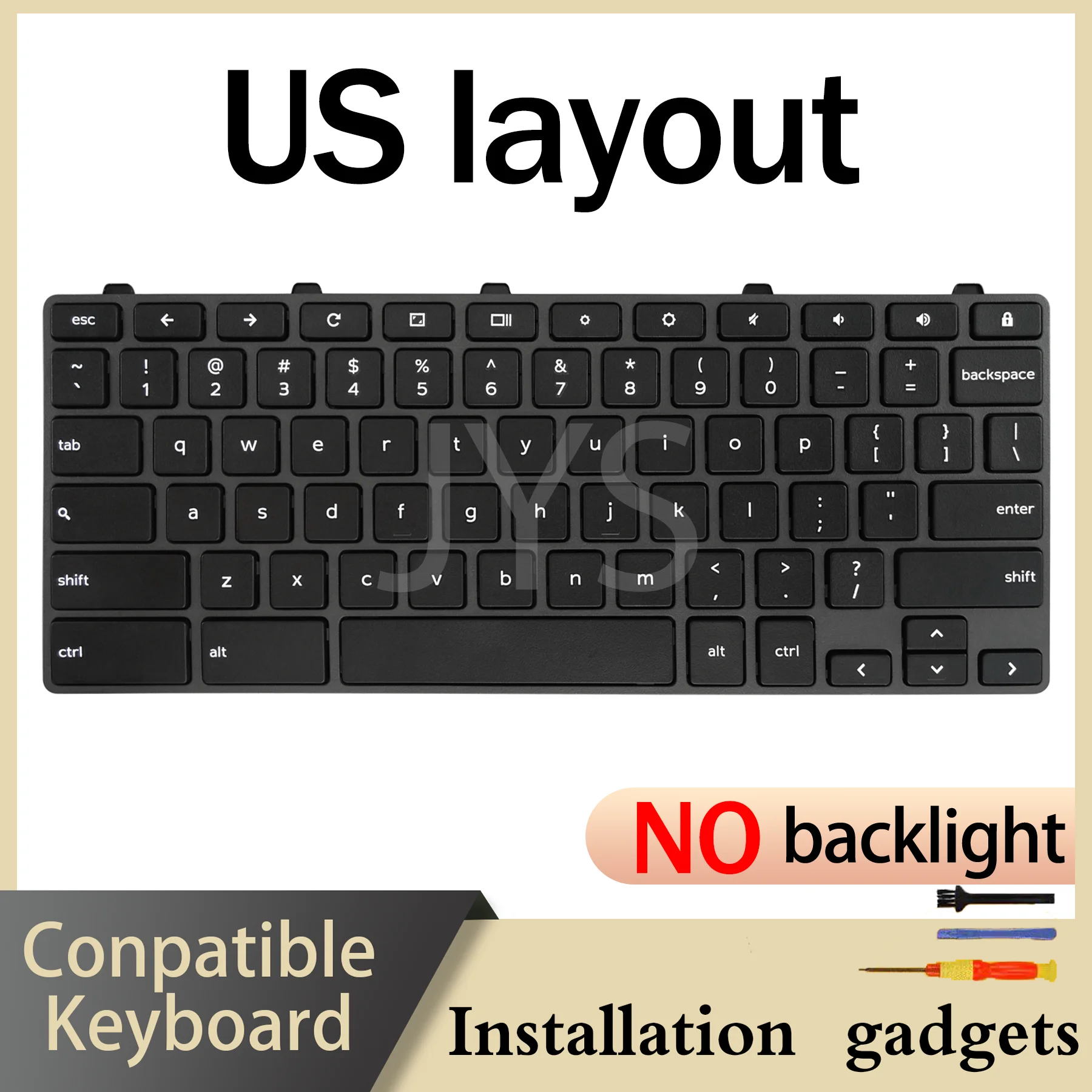 Suitable for DELL Chromebook 11 3100 5190 3110 3190 Lock Key NO Backlit Keyboard US Layout