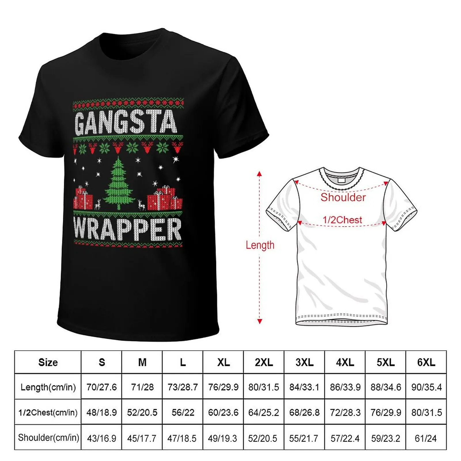 Gangsta wrapper christmas ugly sweater design T-Shirt man t shirt summer T-Shirt
