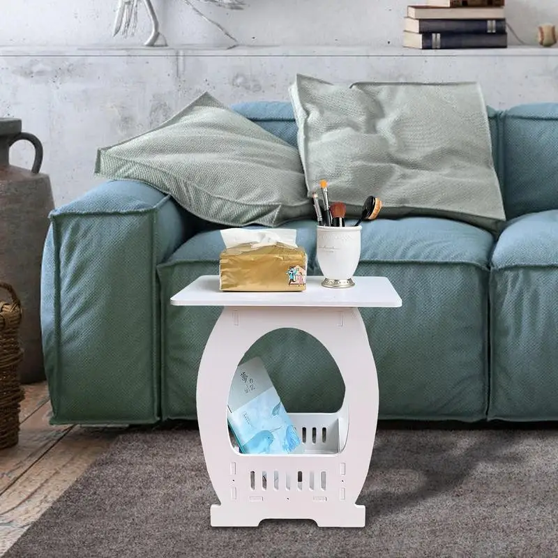 Modern Minimalist Mini Coffee Table Rural Living Room Small Square Leisure Side Table European Style Bedside Magazine End Table