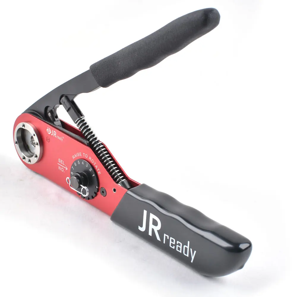 JRready ACT-M309 Hand Crimp Tool 4-Indent 8-Impression Steel Crimper With  Universal Adjustable Positioner Support Wire 8-18AWG