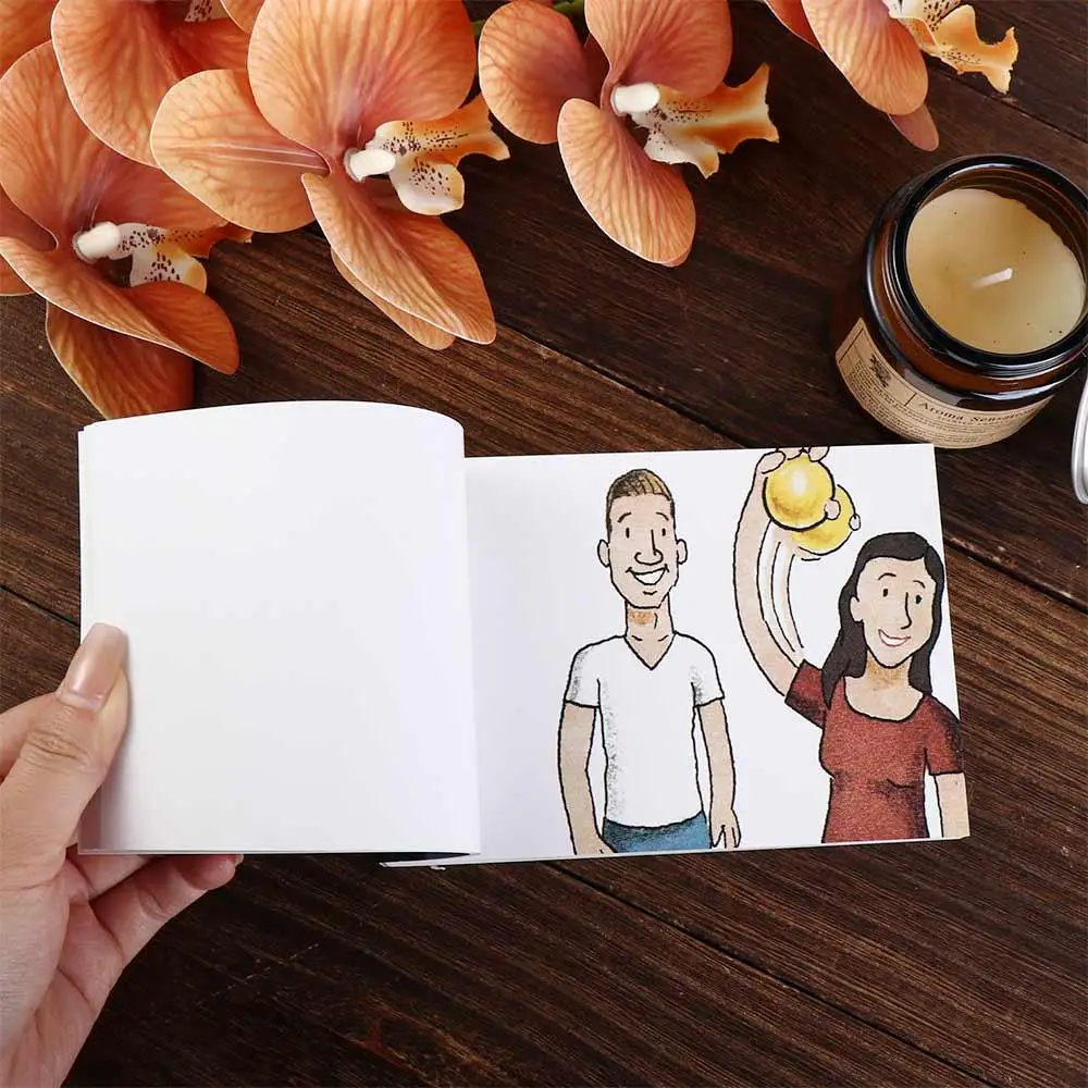 Anel escondido colar confissão quadrinhos flipbook romântico tendências criativas mão virou livro dos desenhos animados flippist flipbook