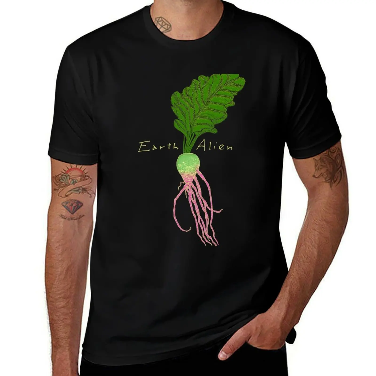 Earth Alien Watermelon Radish T-Shirt Casual Everyday Wear T-Shirt