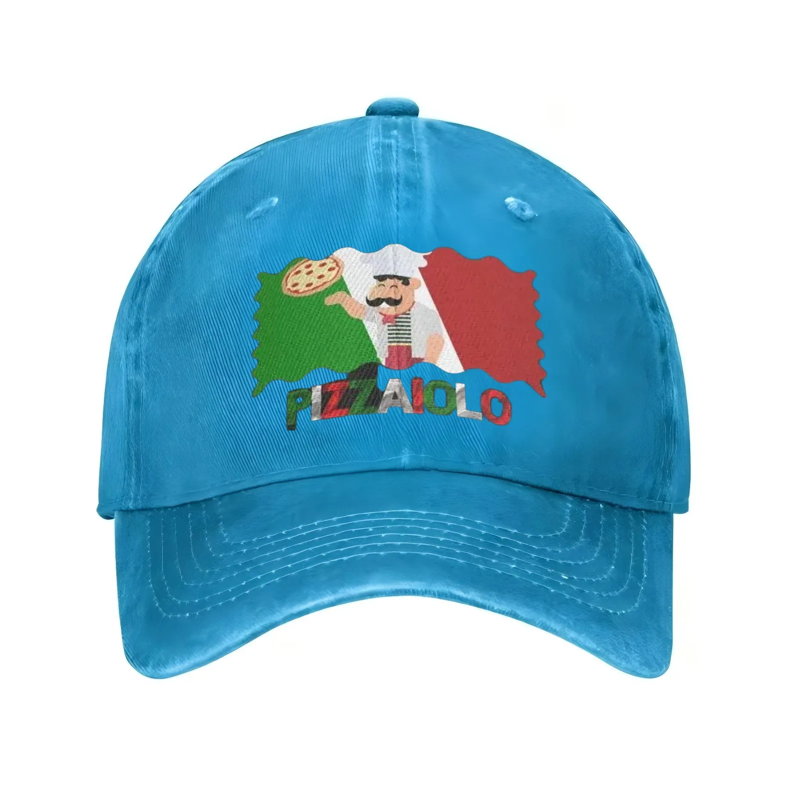 Pizz Chef Italian Flag Baseball Cap Breathable Adjustable Casual Hat for Pizza Lovers ﻿