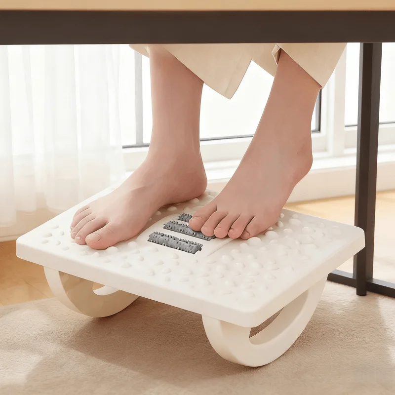 

Подставка для ног, табурет с точечным массажем, регулируемая подставка для ног под столом для офиса, дома, инструмент для массажа ног