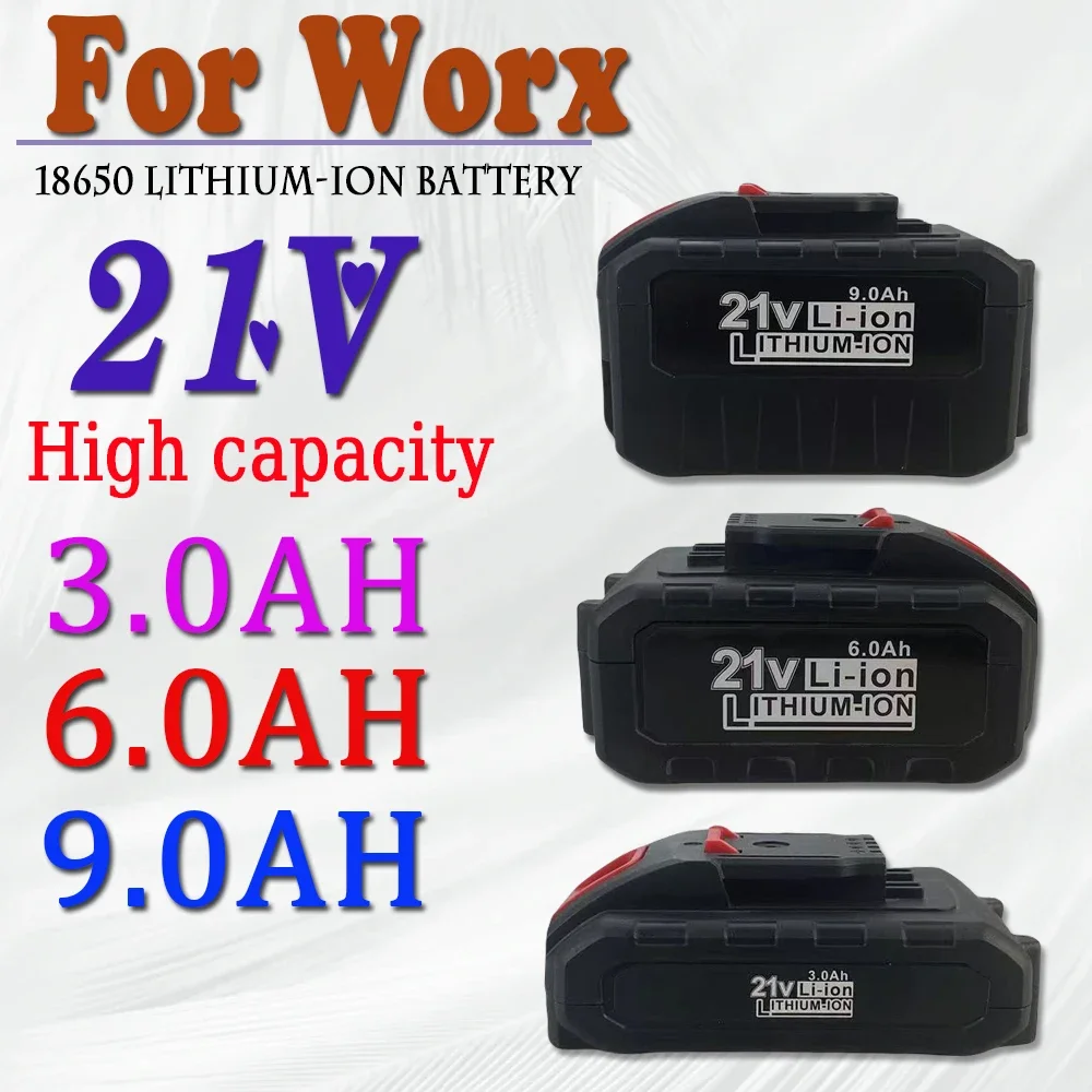 

21V 3.0/6.0/9.0Ah Cordless Rechargeable For Worx Battery Power Battery,Replace Impact Drill Battery Spare Battery for Power Tool