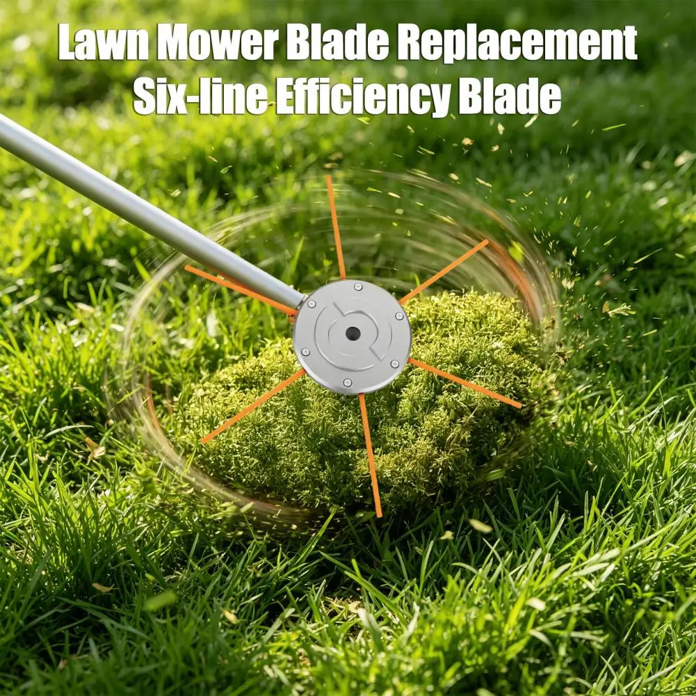 2026 Mulching Lawn Mower Blade Heavy-duty Lawn Mower Blade Replacement Universal Fit Six-line Weed Trimmer Head Durable for Heal