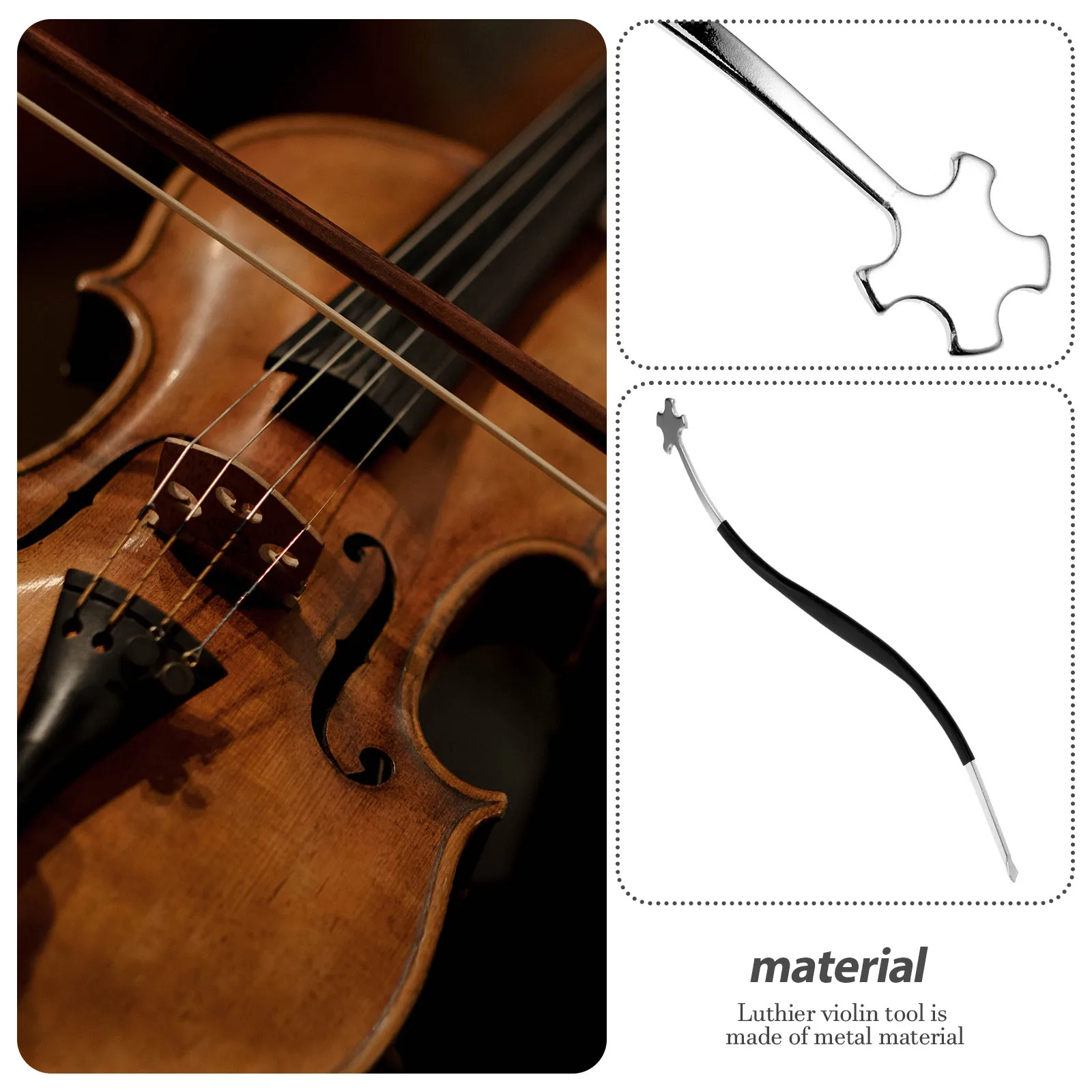 أداة ضبط صوت الكمان Luthier مادة معدنية للتعديلات الدقيقة ملحقات فيولا أداة ضبط صوت الكمان #2