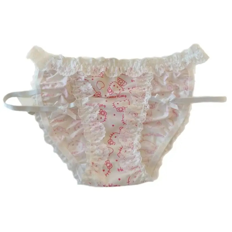 Quente anime olá kitty menina kawaii roupa interior sexy rendas dos desenhos animados estilo bonito doce estudante cintura baixa hip levantamento briefs