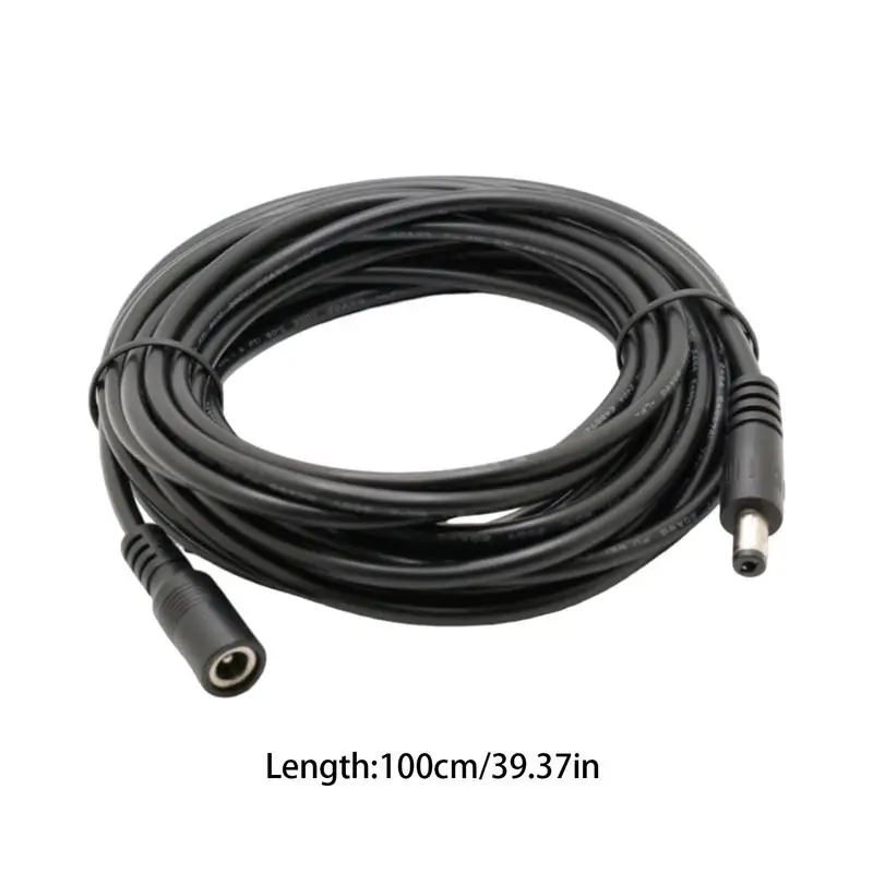 Kabel ekstensi DC 12V pria ke wanita, kabel ekstensi kamera 2.1mm X 5.5mm DC 12V untuk dalam ruangan luar ruangan