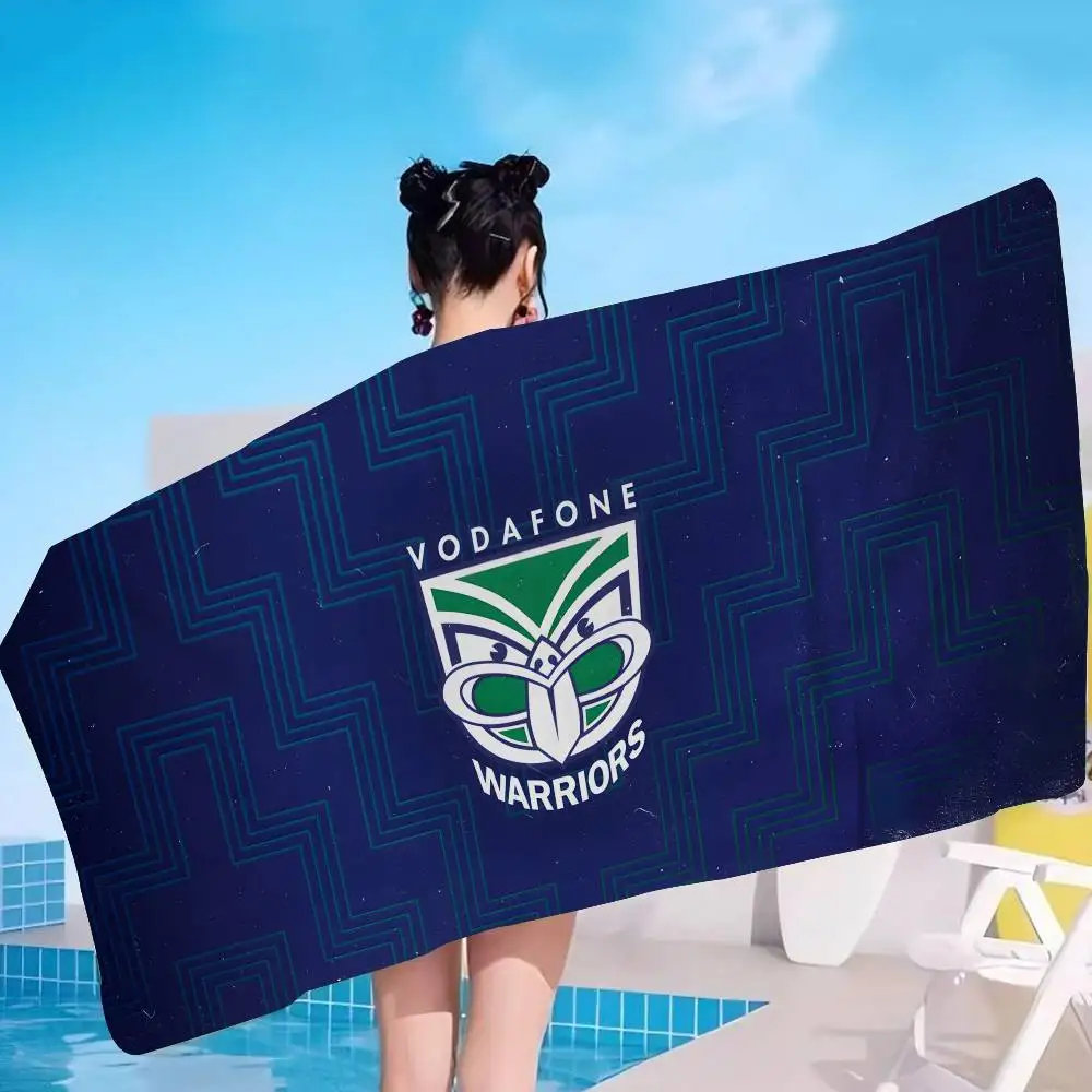 New ZealandS Auckland Warriors Anime Beach Swimming Towel Soft Absorbent Washcloth Children's Gifts for Kids Travel Camping Gym