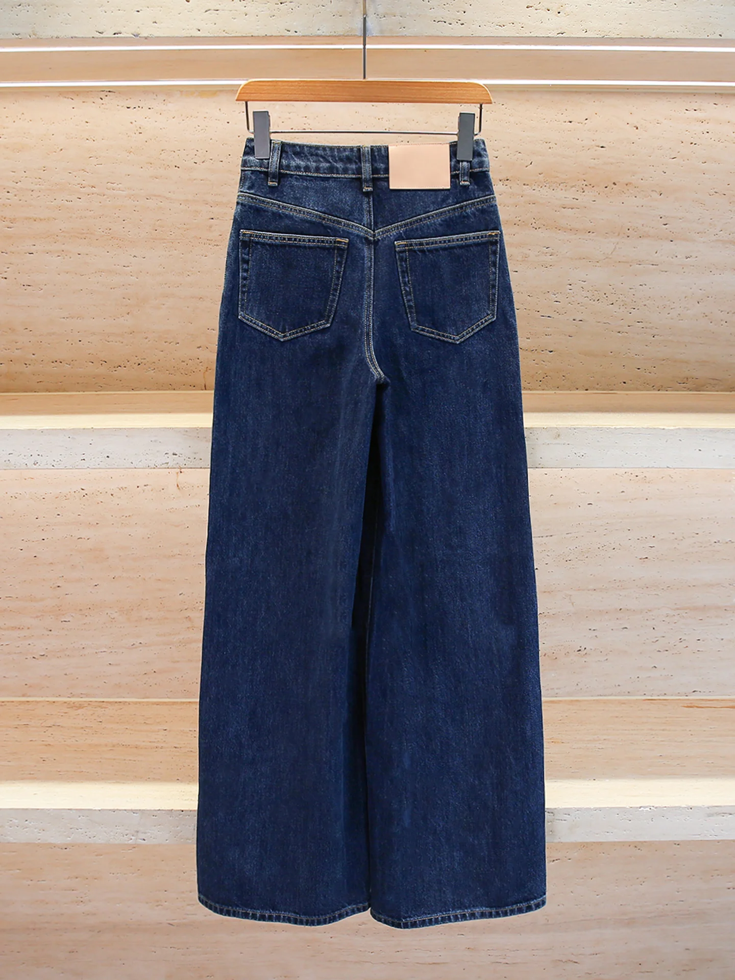 High Waist Wide Leg Diamond Embellished Heavy Duty Women's Jeans Casual Style Floral Pattern All Season Adult Straight Cut