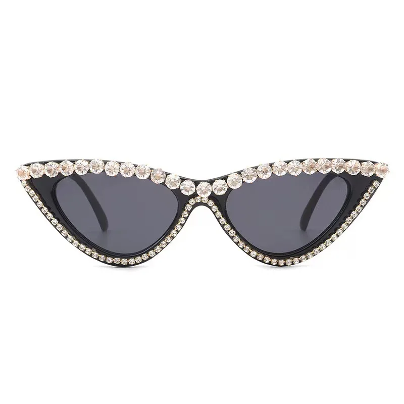 Gradient Lens Cateye Sunglasses Designer For Women Vintage Fashion Luxury Sunglasses Fashionable Crystal Sunglasses Dark Glasses