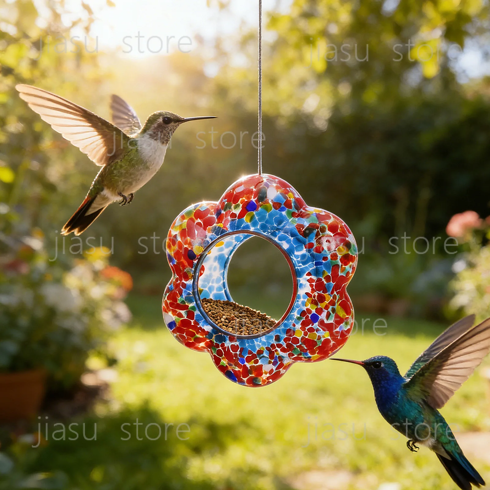 Hanging Glass Bird Feeder, Special Feeding Tool for Hummingbirds, Practical Garden Outdoor Decoration