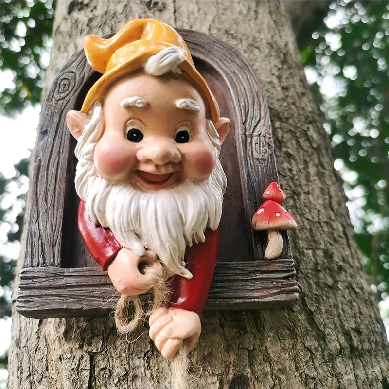 New Creative Design Courtyard Decorations Garden Decorations Dwarves Climbing Rope Pulling Crafts Big Trees Wall Decorations