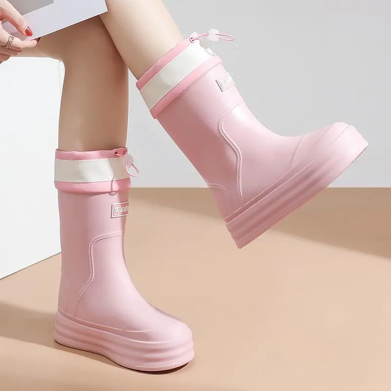 2026 Lady Rain Boots Fashion Non-slip Soft Comfort Waterproof Rain Boots Women Outdoor Hiking School Rainy Days On Foot Camping
