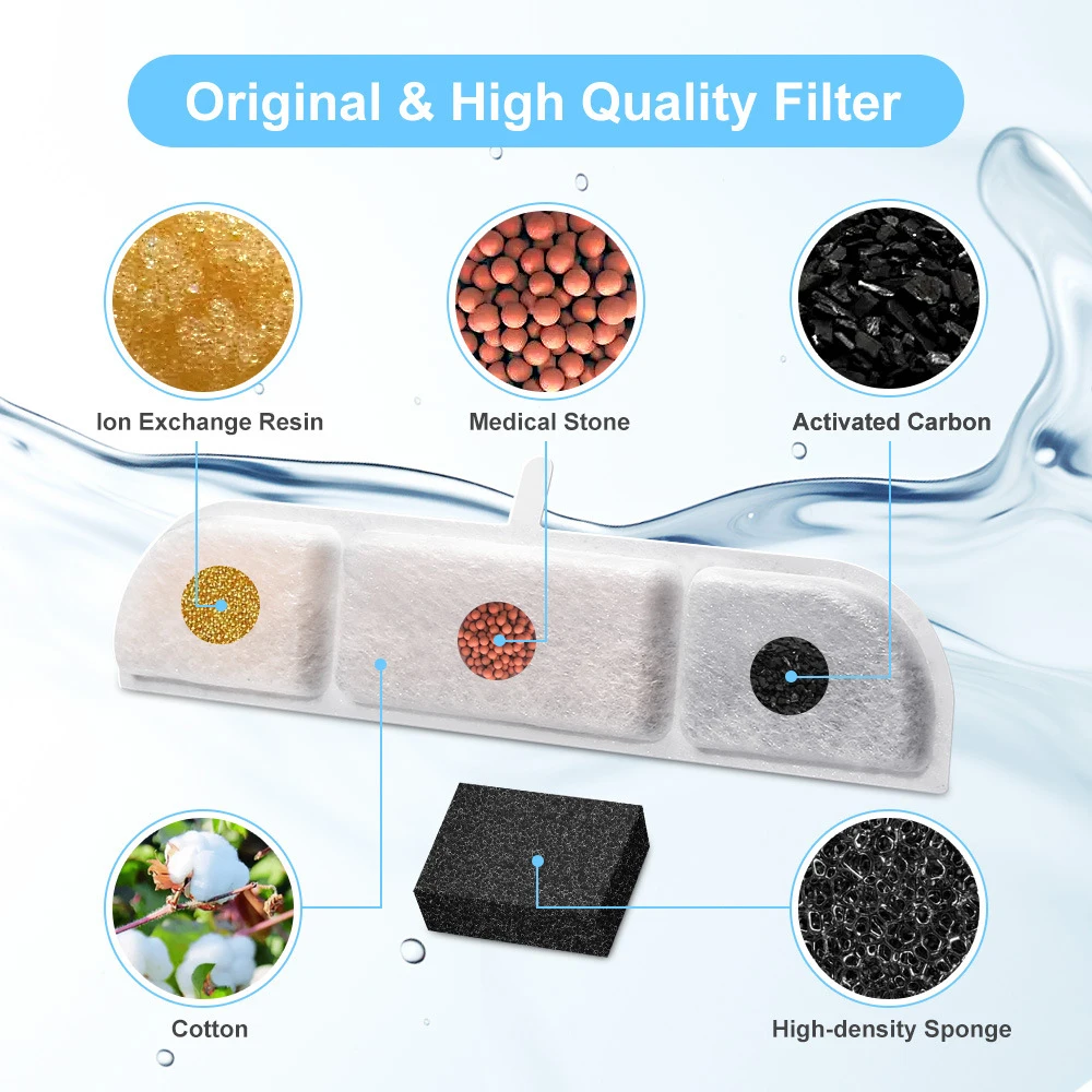12PCS Pet Water Dispenser Filter Sponge Accessories Are Suitable For Small Qingquan Pet Water Dispenser